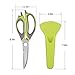 Multifunction Stainless Steel Kitchen Sissors Quick and Easy Cooking Can Openner,Nut Cracker with Magnetic Holder (GREEN)
