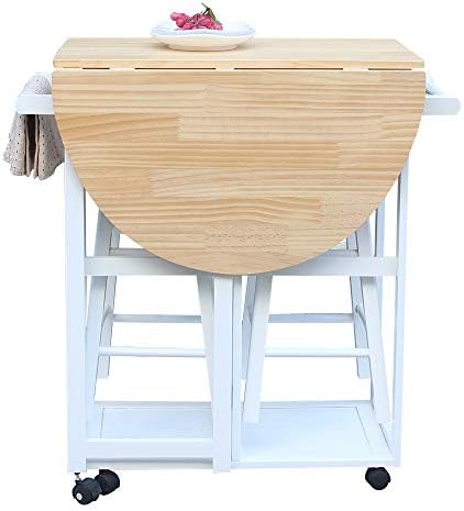 Outdoor dining set with a table, stools, and cart for $129.99.