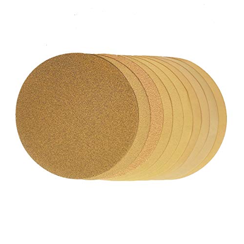 Adhesive Sanding Discs 6-Inch No-Hole Assorted Sandpaper 60# 80# 100# 120# 150# 180# 220# 320# 400# 500# Grit, 100-Pack