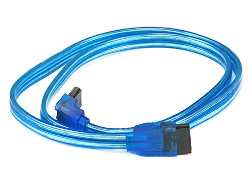 Monoprice 24-Inch SATA 6Gbps Cable with 90 Degree to 180 Degree Locking Latch, Blue (105116)