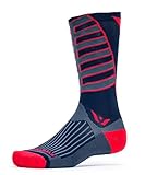 Swiftwick - VISION TEAM EIGHT, Tall Crew Socks for Cycling, Navy Red, Medium