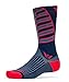Swiftwick - VISION TEAM EIGHT, Tall Crew Socks for Cycling, Navy Red, Medium