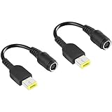 Purpleleaf Lenovo Tip Adapter Connector Converter for Lenovo Thinkpad Round 7.7mm to Slim Square Lenovo Yoga Ideapad Dongle: 0b47046 0b47048 ADLX45NCC2A ADLX45NLC2A Dongle for Laptop AC Charger (2Pack