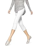 Hue Women's Cotton Capri Leggings, White, Small