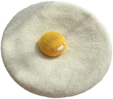 Handmade Cartoon Egg Omelette Beret Vintage Artist Hat  display picture 2
