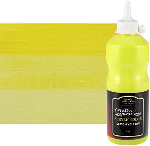 Creative Inspirations Acrylic Paint - Acrylic Paint Smooth, Rich, Creamy & Free-Flowing Non-Toxic - [Lemon Yellow- 500 ML]