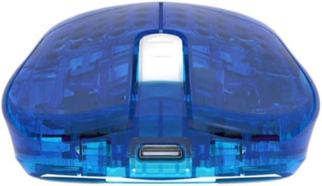GWolves HSK Plus Lite Wireless Fingertip Grip Gaming Mouse, ~38Gram, Low Latency, PAW3399,21,000CPI, Nrf52840 High-Performance CPU, 5Programmable Btns, On-Board Memory, PC/Mac and Laptop (BlueWave)