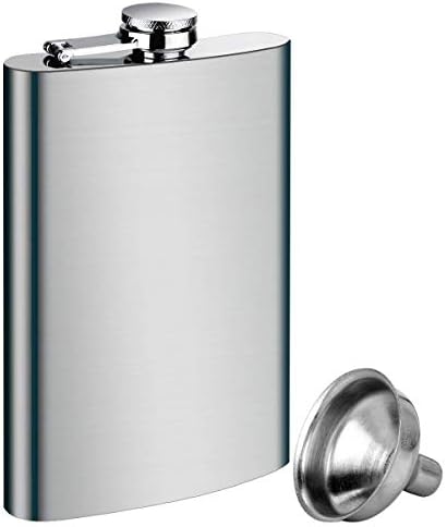 Tatuer Stainless Steel Hip Liquor Whiskey Alcohol Flask Cap 10oz Pocket Wine Bottle with Funnel