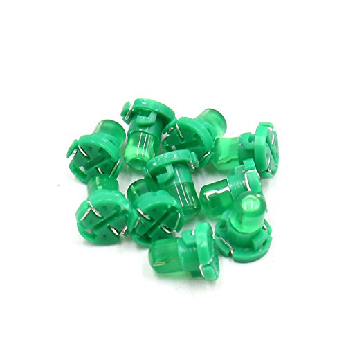 uxcell 10Pcs T4.2 Green LED Dashboard Panel Gauge Light Lamp Bulb for Car Interior