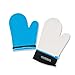 Detachable Silicone Oven Mitt - Oven Mitts with Quilted Cotton Lining - 1 Pair of Professional Heat Resistant Potholder Gloves - Washable - Blue
