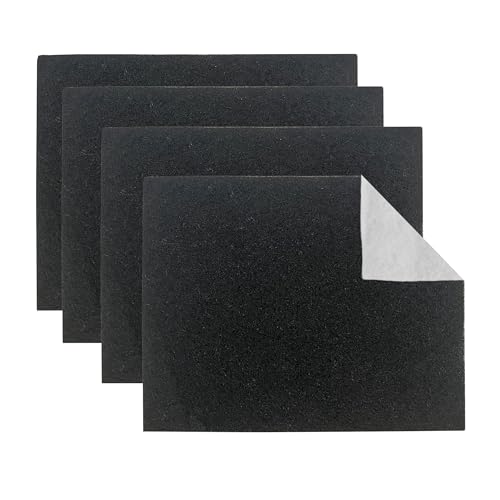 Relaxdays Set 4 filtri cappa 47x57, universali in TNT, ricambio antiodore con carbone attivo, nero/bianco