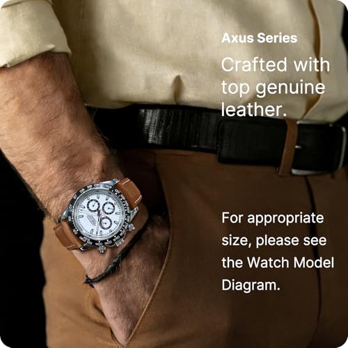 Fullmosa Watch Strap, Vintage Leather Strap Replacement for Smartwatch and Universal Watch with Stainless Steel Clasp for Men and Women, Brown+Silver Buckle, 22MM