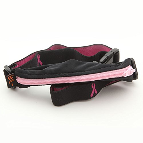 SPIbelt Running Belt Original Pocket, No-Bounce Waist Pack for Runners, iPhone 6 7 8 X, Made in USA for Men and Women, Workout Fanny Pack, Adjustable One Size, Expandable Pouch (Pink Ribbon Belt, 24" Through 47")