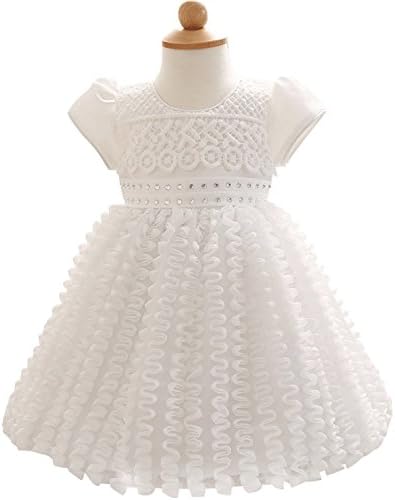 Susan1999 Newborn Baby Baptism Dress Girl Toddler Christening Gown First 1st Birthday Party Dress For Girl Clothes Red Babe Wedding Dress A301B 10-12 months