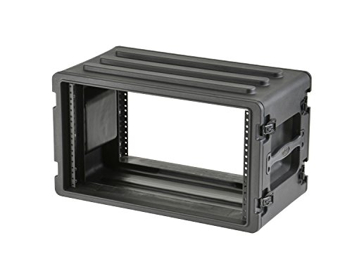 SKB 6U Shallow Roto Rack Case - Durable Polyethylene Gear Protector, Stackable, Waterproof with Twist Latches & Rubber Feet for Musicians, DJs, and A/V Equipment - Secure Transport & Storage Solution
