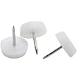 Ruwado 30 Pcs Furniture Feet Nail Nylon Chair Glides Sliders Round Head 18 X 5 MM Chair Table Legs Feet Protectors Nail Pad for Home Sofa Skid Tile Decoration Nail On Sliding Disc
