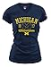 MJ Soffe NCAA Michigan Wolverines Women's Fitted Collegiate Basic Logo V-Neck Tee, Small