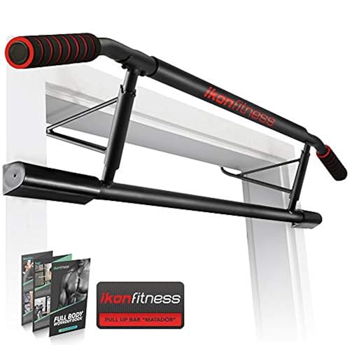 Ikonfitness Pull Up Bar Max with Ergonomic Grip USA Original Patent, USA  Designed, USA Shipped, USA Warranty, Black in Oman Whizz Pull-Up Bars
