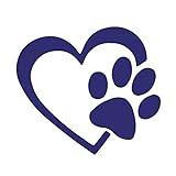Toogoo heart with Dog paw Puppy Love Vinyl Decal