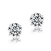 14k White Gold Solitaire Round Cubic Zirconia CZ Stud Earrings in Secure Screw-backs (6mm)…