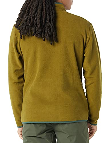 AMAZON ESSENTIALS MEN’S SNAP-FRONT PULLOVER POLAR FLEECE JACKET – DISCONTINUED COLORS, DARK OLIVE HEATHER, MEDIUM