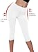 Splendorflying Women's Yoga Capri Legging Non See-Through Fabric Leggings, Sfv074 White, X-Large