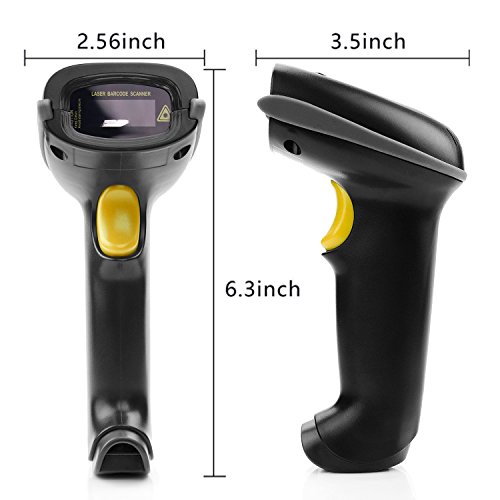 Wireless Barcode Scanner 433Mhz USB Handheld Bar Code Reader Scanners, Laser Automatic 1D Bar-Code Scanner with USB Receiver 328 Feet Transmission Distance for Warehouse Store Library Express