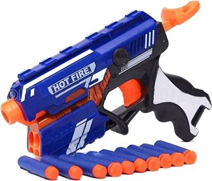 Crazeis Hot Fire Toy Gun with 10 Foam Bullets & Light Toy Guns, Durable and Safe Design, Easy to Operate Playtime Guns for Shooting Imaginary Targets Toy Review India (Iknoor World )
