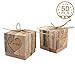AerWo 50pcs Candy Favor Boxes Vintage Kraft Bonbonniere + 50pcs Burlap Twine, Love Heart Imitation Bark Gift Bag for Wedding Party Birthday Bridal Shower Decoration