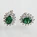 Navachi 925 Sterling Silver 18k White Gold Plated 2.0ct Oval Emerald Az9701e Stud Earrings
