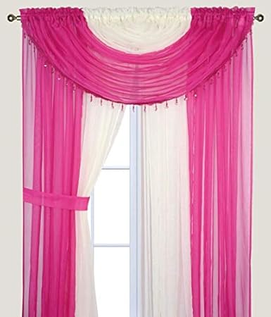 Amazon Com Elegant Home Complete Multicolor Window Sheer Curtain