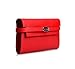 Anifeel Women's Padlock Genuine Leather Wallets Purse Billfold (Red)