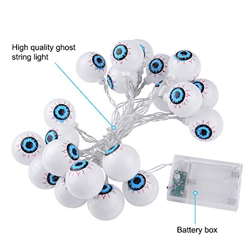 Elitlife Halloween String Lights, 20 LEDs 10.8ft LED Ghost Eyes Ball Fairy String Lights Battery Operated for Festival Party Halloween Decorations Indoor Outdoor Use (Warm White)