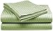 CrystalTowels Microfiber Bed Sheets Set - 3-Piece Soft Sheet Set, Stripe Pattern w/Sateen Finish, Full Size Sheets Deep Pocket Set - Sage