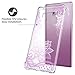 Casetego Compatible with Galaxy Note 9 Case,Clear Soft Flexible TPU Case Rubber Silicone Skin with Flowers Floral Printed Back Cover for Samsung Galaxy Note 9-Purple Flower