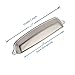 Southern Hills Brushed Nickel Cup Drawer Pulls - 5 Inch Screw Spacing - 6 1/4 Inch Total Length - Cabinet Drawer Pulls - Bin Pulls - Satin Nickel Handles - Pack of 5 - SHKM004-SN-5