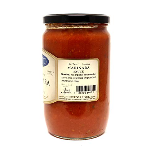Giusto Sapore Traditional Italian Pasta Sauce 24oz - All Natural Non GMO Italian Premium Gourmet Brand - Made in Italy and Family Owned (Marinara Sauce)