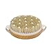 MAGGIFT Wooden Body Massage Brush Round, Natural Bristle Dry / Wet Body Brush for Exfoliation Clear Dead Skin Cells (1)