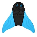 GOALUKK Mermaid Tails for Swimming Training Diving Swim Fin with Monofin for Kids and Adults(Pink Blue Black) (Blue, Large fit for adults)