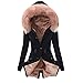Ellymi Ladies Faux Fur Lining Coat Womens Winter Warm Thick Long Jacket Hooded Overcoat Fashion Trench Coat Jacket