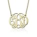 18k Yellow or Rose Gold Plated Silver Fancy Monogram Necklace - Custom Made Pendant with any Initials