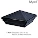 Myard Screw-Free Universal Fence Pyramid Top Cap fits Post 4 x 4 Inches (Actual Post Size 3.5 x 3.5) Porch, Handrail, Railing, Fence (Qty 1, Black)