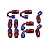 Vincos 20Ft 8AN AN8 Stainless Steel Braided Oil Gas Fuel Line Hose + 10pcs 8AN Hose Fitting Kit Blue+Red