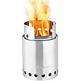 Solo Stove Titan - 2-4 Person Lightweight Wood Burning Stove. Compact Camp Stove Kit for Backpacking, Camping, Survival. Burns Twigs - No Batteries or Liquid Fuel Canisters Needed.