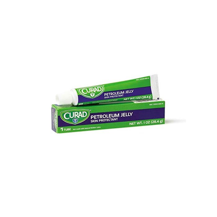 Curad Petroleum Jelly Skin Protectant, Healing Ointment For Dry Cracked Skin, 1 oz Tube (12 Pack)