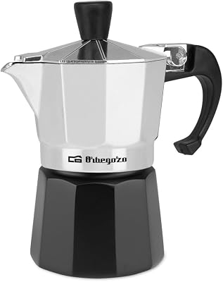 KFM 130, Cafetera Italiana, 1 taza, apta para cocina de gas, vitrocerámica y eléctricas, mango ergonómico, válvula seguridad, color negro
