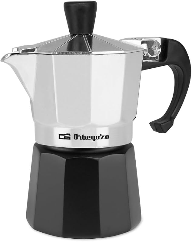 KFM 130, Cafetera Italiana, 1 taza, apta para cocina de gas, vitrocerámica y eléctricas, mango ergonómico, válvula seguridad, color negro