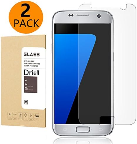 Driell Galaxy S7 0.25mm HD Anti-scratches Clear Ballistic Tempered Glass Screen Protector for Samsung Galaxy S7, 2 Pack