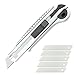 DOWELL Utility Knife Retractable Utility Knife Box Cutters Heavy Duty with 5PCS Extra Blades,Self Loading Blades Function,Knob On Top Can Withstand More Pressure