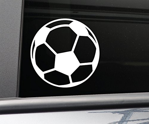 Soccer Ball Vinyl Decal Laptop Car Truck Bumper Window Sticker - White